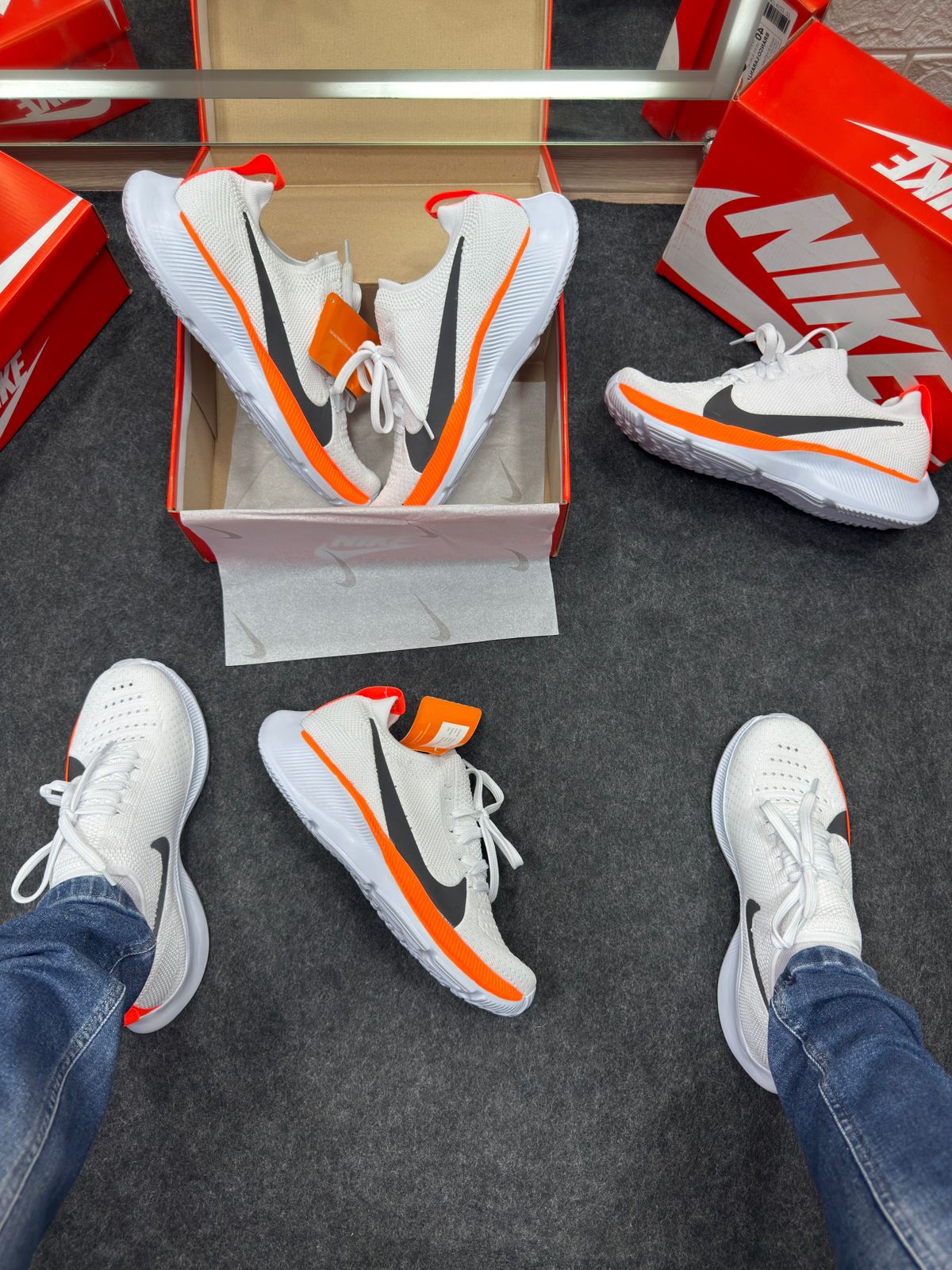 Nike Zoom Kinit Vapor Fly Laranja e Branco Atacado