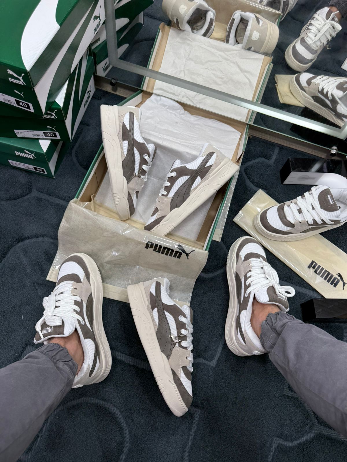 Puma Camurça Premium Marrom e Branco