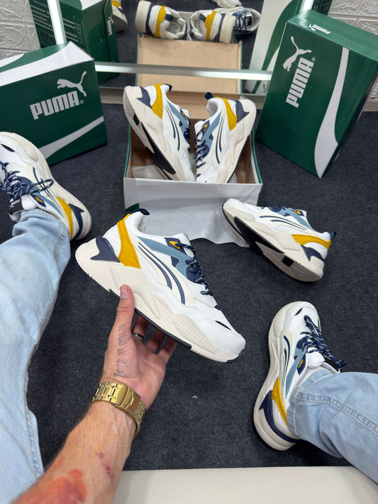 Puma Rs-x Efekt Masculino Off White Azul e Amarelo Atacado