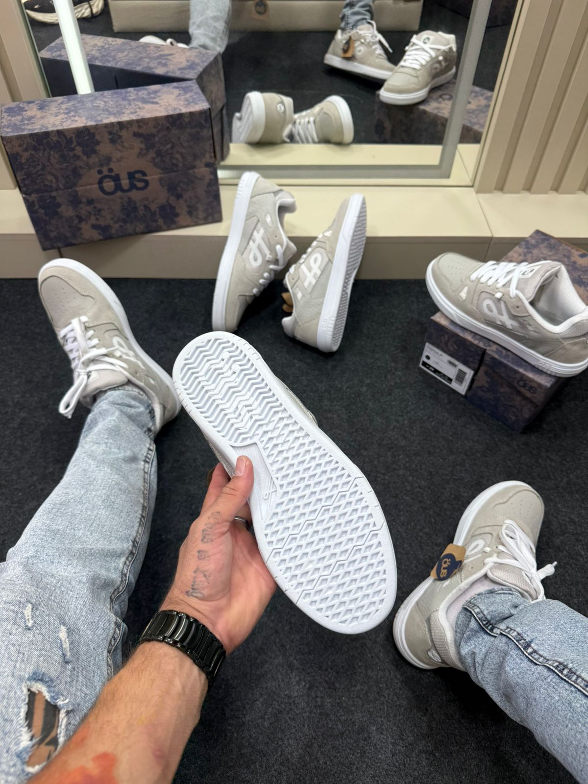 Tênis OUS Essencial Premium Cinza Elegante