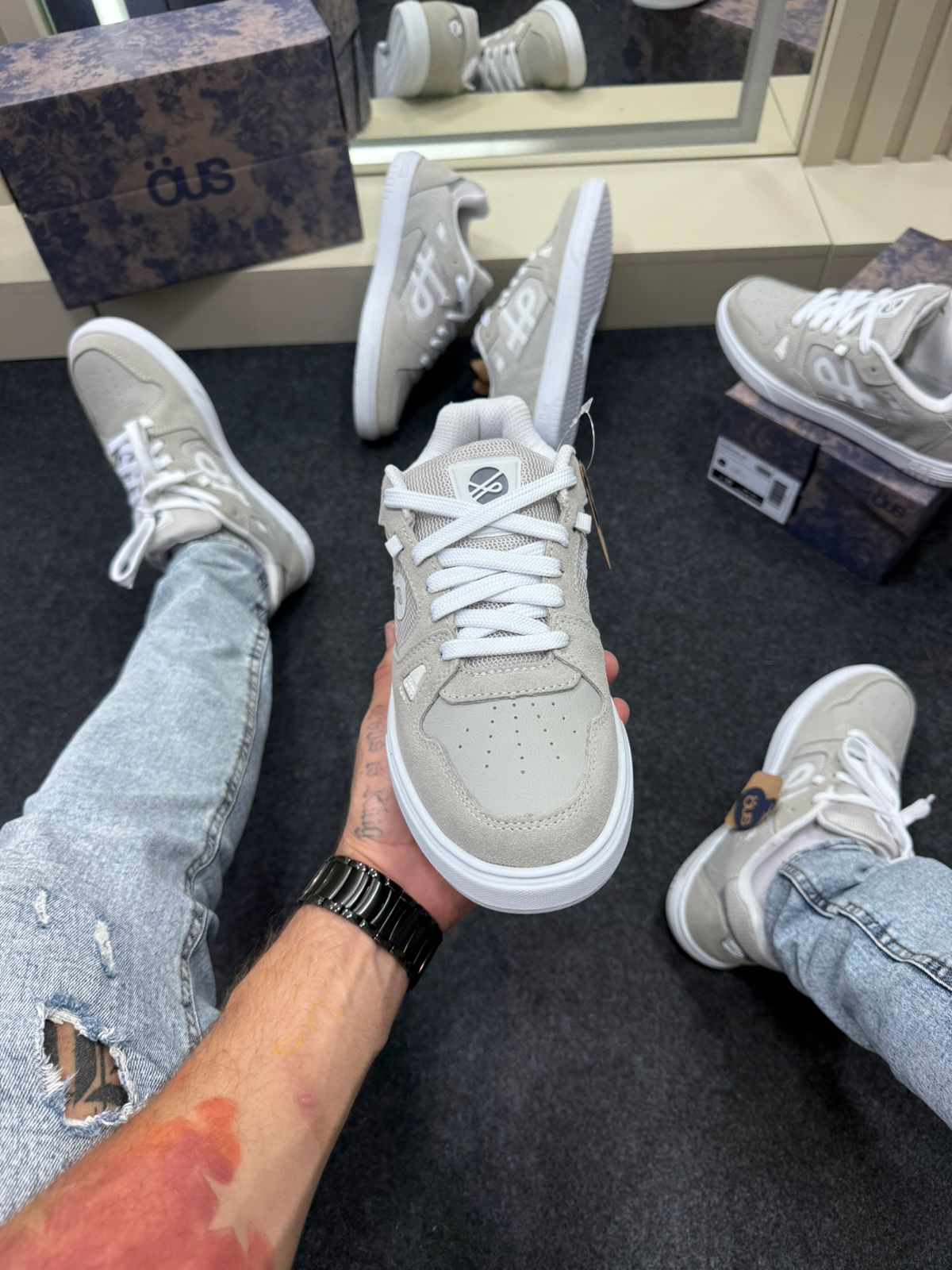 Tênis OUS Essencial Premium Cinza Elegante