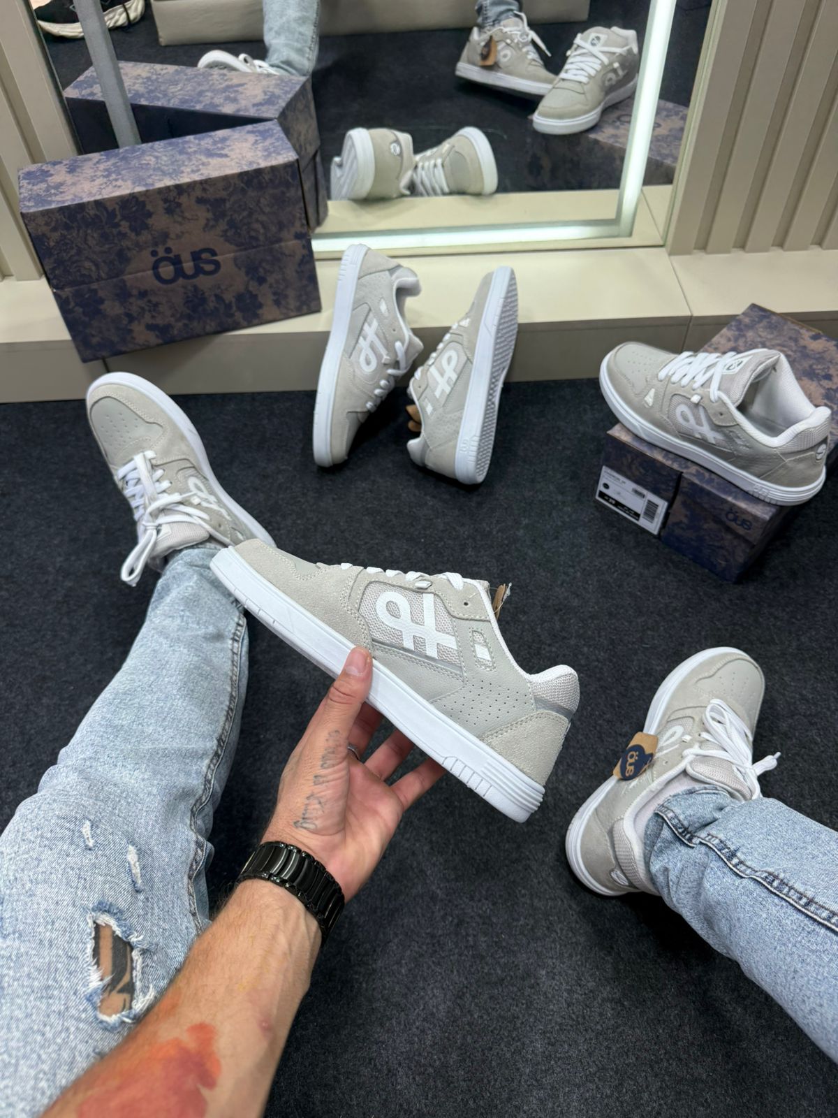 Tênis OUS Essencial Premium Cinza Elegante