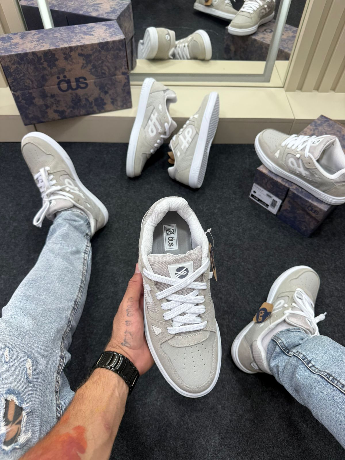 Tênis OUS Essencial Premium Cinza Elegante