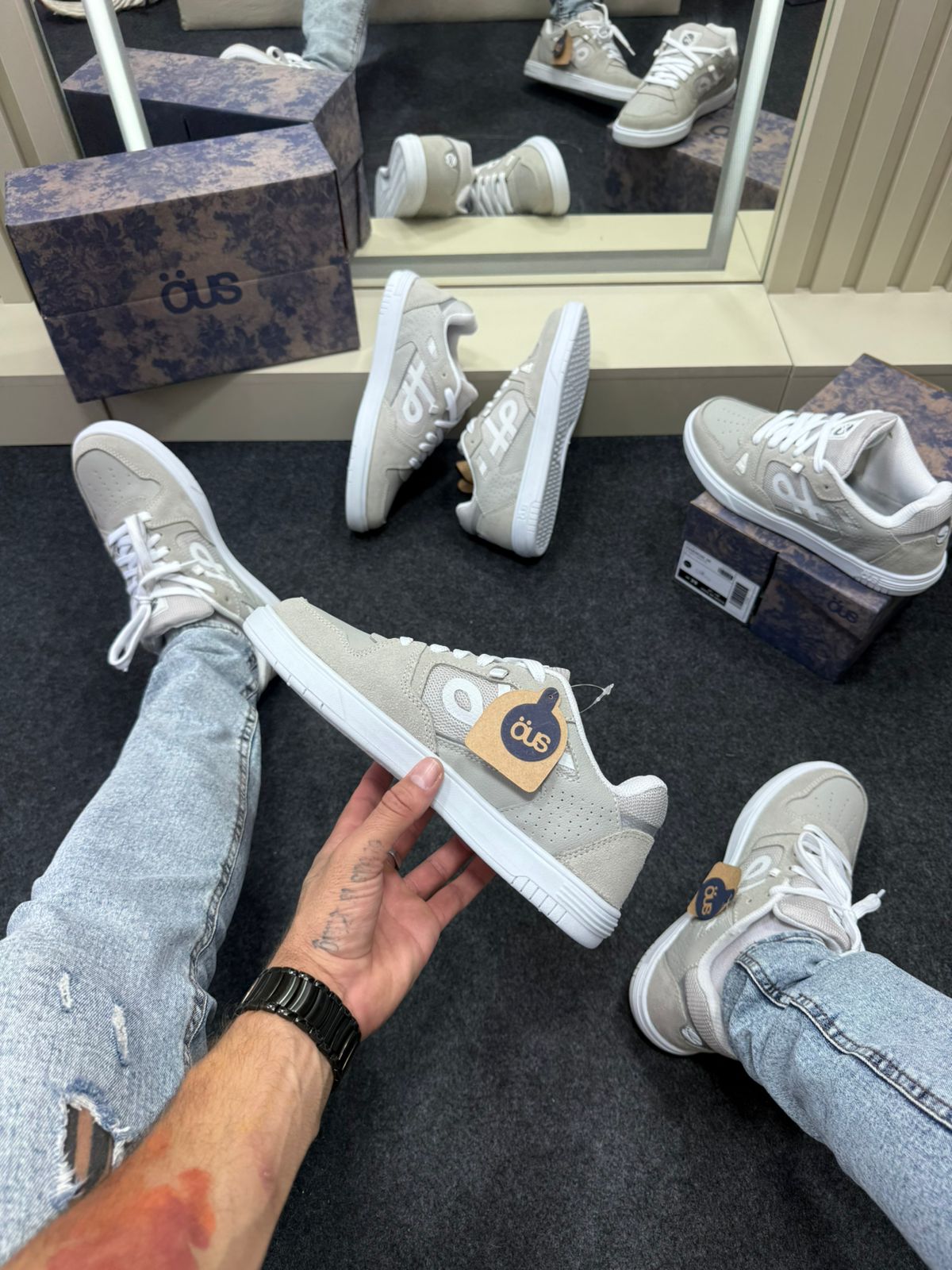 Tênis OUS Essencial Premium Cinza Elegante