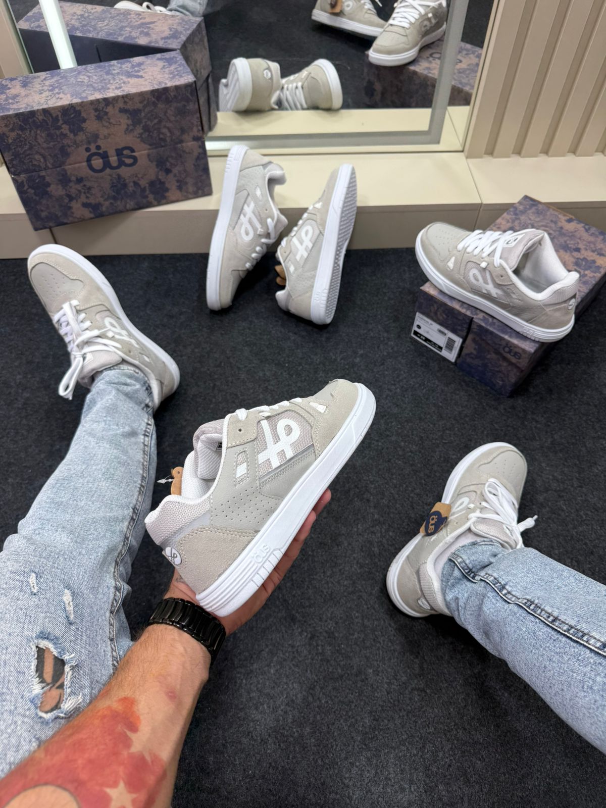 Tênis OUS Essencial Premium Cinza Elegante