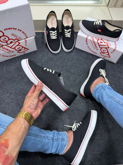 Tênis Redley Vulcanizado Premium Preto e Branco