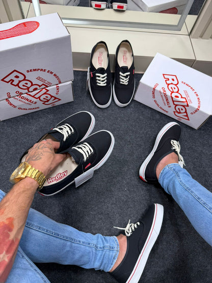Tênis Redley Vulcanizado Premium Preto e Branco