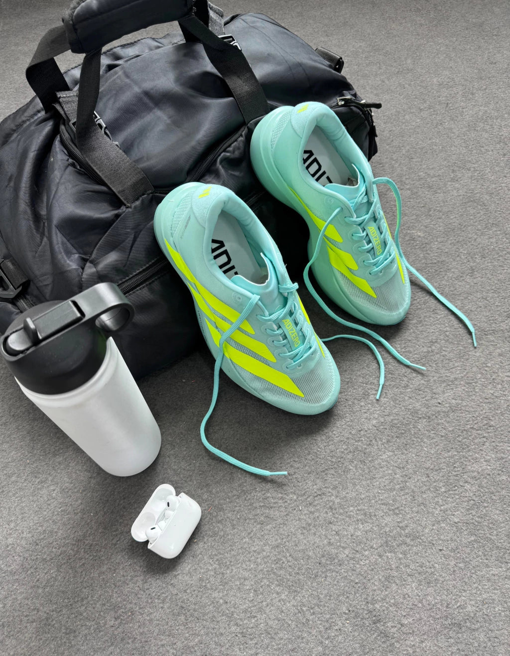 Adizero laranja azul com verde